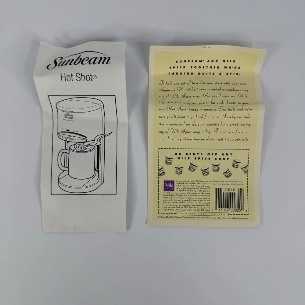 VTG Sunbeam Hot Shot Hot Water Dispenser 3211 White In Original Box Tested Works